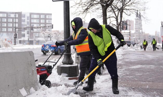Severe storms pummel parts of US with snow and high winds and raise tornado threat