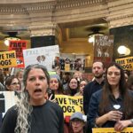 Animal welfare protesters converge on Wisconsin gov’s office seeking beagles’ release