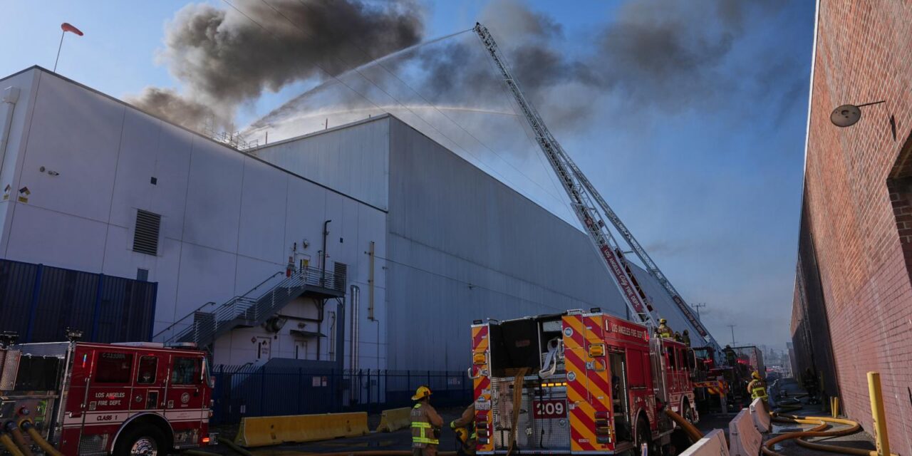 Los Angeles warehouse fire prompts shelter-in-place orders due to hazardous air