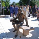 Inside Trump’s remake of the White House Rose Garden. First a stone patio, then statues